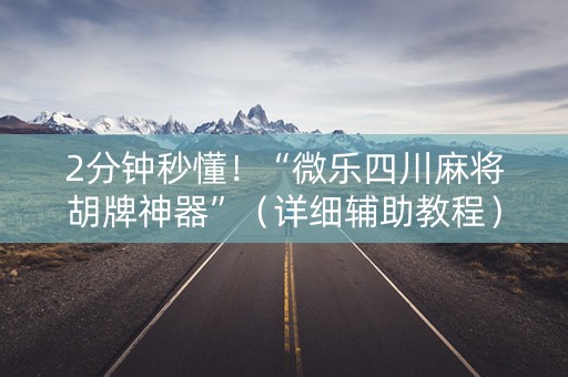 2分钟秒懂！“微乐四川麻将胡牌神器”（详细辅助教程）-哔哩哔哩