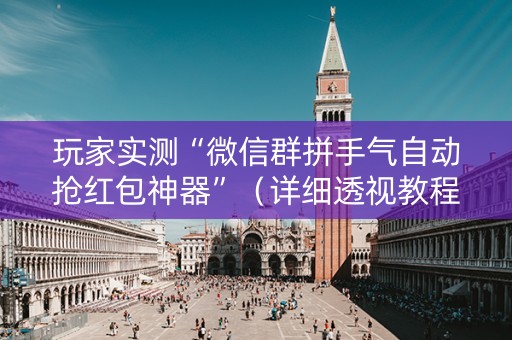 玩家实测“微信群拼手气自动抢红包神器”（详细透视教程）-哔哩哔哩