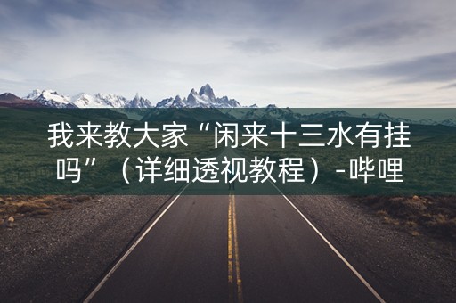 我来教大家“闲来十三水有挂吗”（详细透视教程）-哔哩哔哩