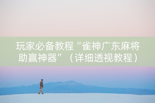 玩家必备教程“雀神广东麻将助赢神器”（详细透视教程）-哔哩哔哩