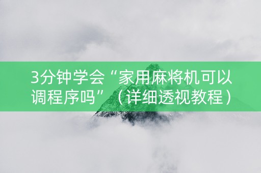 3分钟学会“家用麻将机可以调程序吗”（详细透视教程）-哔哩哔哩