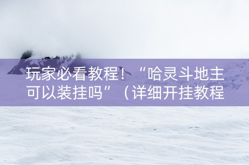 玩家必看教程！“哈灵斗地主可以装挂吗”（详细开挂教程）-哔哩哔哩