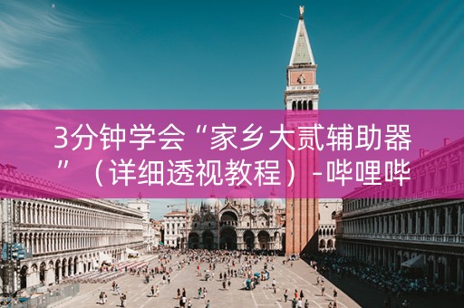 3分钟学会“家乡大贰辅助器”（详细透视教程）-哔哩哔哩