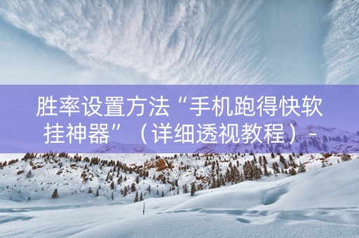 胜率设置方法“手机跑得快软挂神器”（详细透视教程）-哔哩哔哩