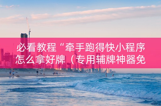 必看教程“牵手跑得快小程序怎么拿好牌（专用辅牌神器免安装）