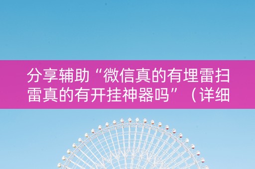 分享辅助“微信真的有埋雷扫雷真的有开挂神器吗”（详细透视教程）-哔哩哔哩