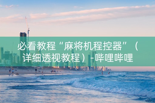 必看教程“麻将机程控器”（详细透视教程）-哔哩哔哩