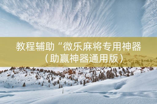 教程辅助“微乐麻将专用神器（助赢神器通用版）