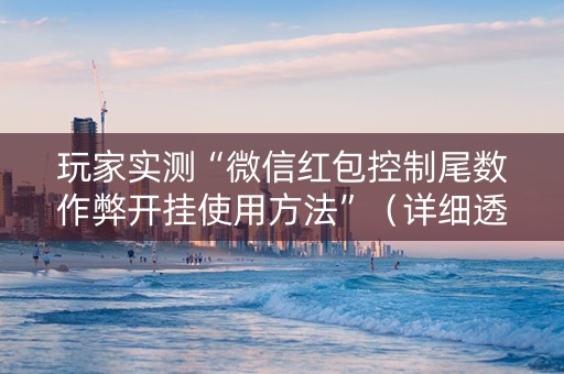 玩家实测“微信红包控制尾数作弊开挂使用方法”（详细透视教程）-哔哩哔哩