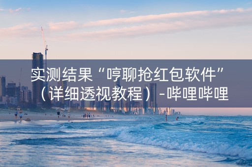 实测结果“哼聊抢红包软件”（详细透视教程）-哔哩哔哩