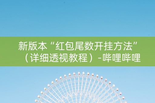 新版本“红包尾数开挂方法”（详细透视教程）-哔哩哔哩