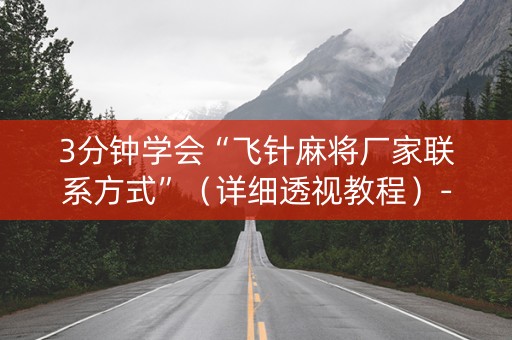 3分钟学会“飞针麻将厂家联系方式”（详细透视教程）-哔哩哔哩