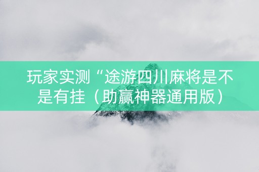 玩家实测“途游四川麻将是不是有挂（助赢神器通用版）