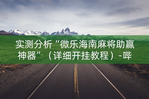 实测分析“微乐海南麻将助赢神器”（详细开挂教程）-哔哩哔哩