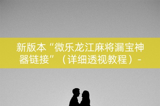 新版本“微乐龙江麻将漏宝神器链接”（详细透视教程）-哔哩哔哩