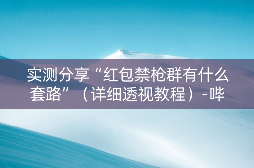 实测分享“红包禁枪群有什么套路”（详细透视教程）-哔哩哔哩