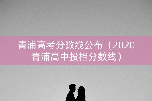 青浦高考分数线公布（2020青浦高中投档分数线）