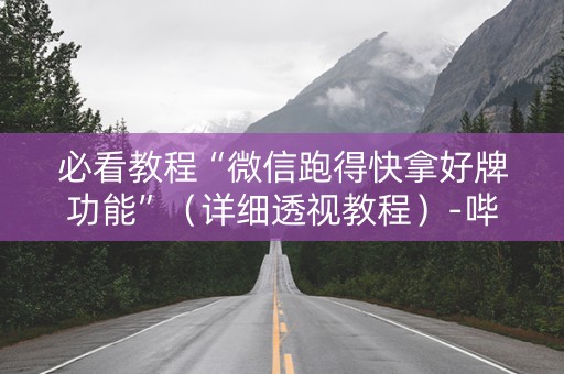 必看教程“微信跑得快拿好牌功能”（详细透视教程）-哔哩哔哩