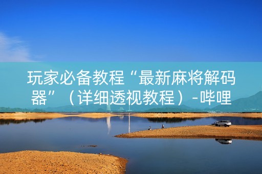 玩家必备教程“最新麻将解码器”（详细透视教程）-哔哩哔哩
