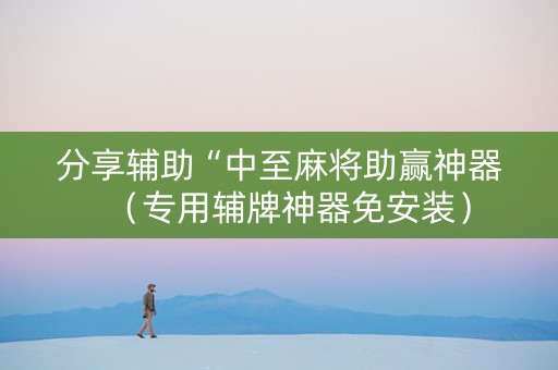 分享辅助“中至麻将助赢神器（专用辅牌神器免安装）