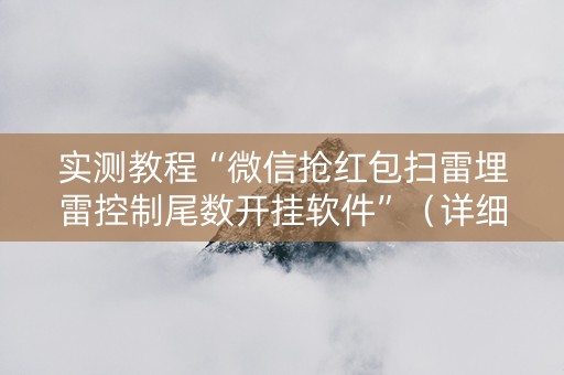 实测教程“微信抢红包扫雷埋雷控制尾数开挂软件”（详细透视教程）-哔哩哔哩