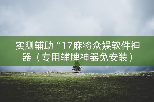 实测辅助“17麻将众娱软件神器（专用辅牌神器免安装）