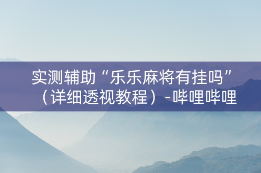 实测辅助“乐乐麻将有挂吗”（详细透视教程）-哔哩哔哩