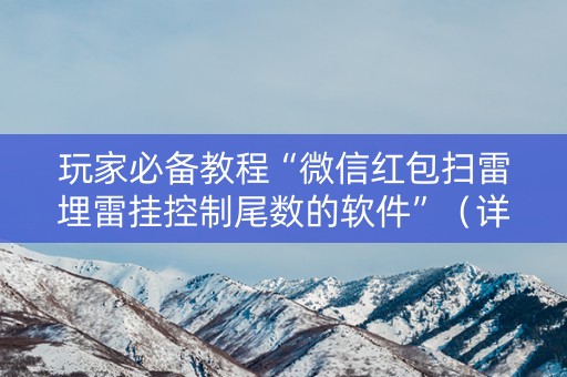 玩家必备教程“微信红包扫雷埋雷挂控制尾数的软件”（详细透视教程）-哔哩哔哩