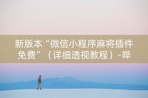 新版本“微信小程序麻将插件免费”（详细透视教程）-哔哩哔哩
