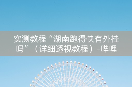 实测教程“湖南跑得快有外挂吗”（详细透视教程）-哔哩哔哩