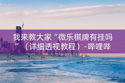 我来教大家“微乐棋牌有挂吗”（详细透视教程）-哔哩哔哩