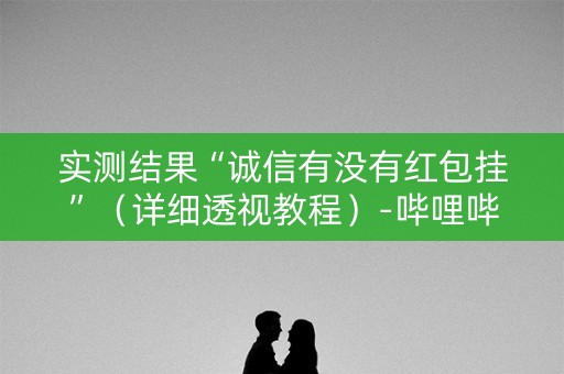 实测结果“诚信有没有红包挂”（详细透视教程）-哔哩哔哩