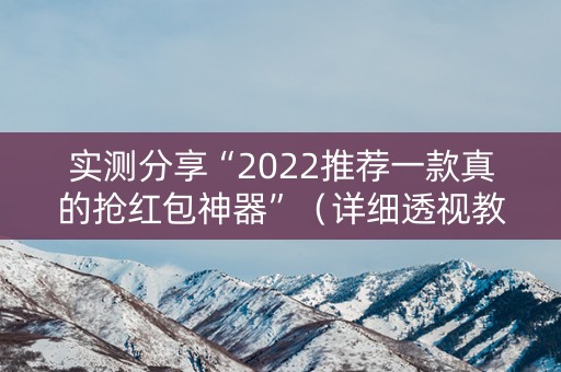 实测分享“2022推荐一款真的抢红包神器”（详细透视教程）-哔哩哔哩