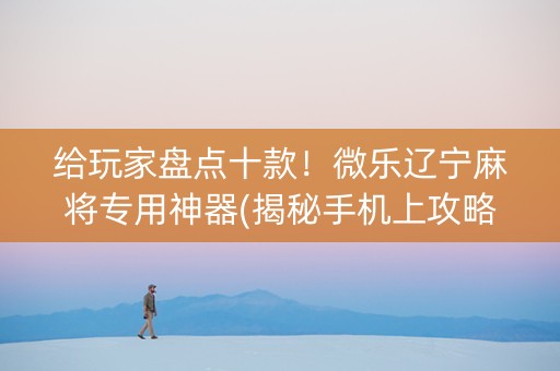 给玩家盘点十款！微乐辽宁麻将专用神器(揭秘手机上攻略插件)