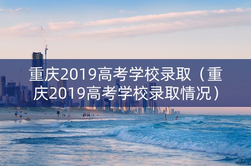 重庆2019高考学校录取（重庆2019高考学校录取情况）