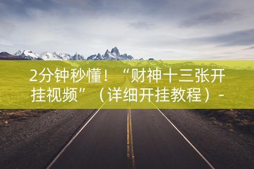 2分钟秒懂！“财神十三张开挂视频”（详细开挂教程）-哔哩哔哩