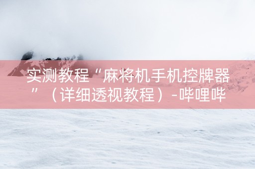 实测教程“麻将机手机控牌器”（详细透视教程）-哔哩哔哩