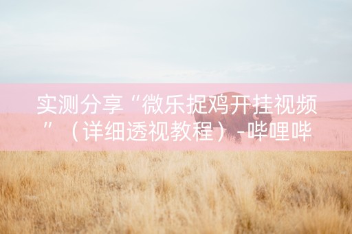 实测分享“微乐捉鸡开挂视频”（详细透视教程）-哔哩哔哩