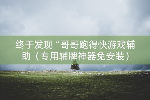 终于发现“哥哥跑得快游戏辅助（专用辅牌神器免安装）