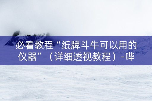 必看教程“纸牌斗牛可以用的仪器”（详细透视教程）-哔哩哔哩