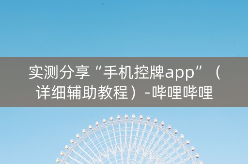 实测分享“手机控牌app”（详细辅助教程）-哔哩哔哩