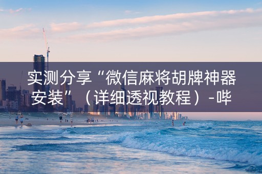 实测分享“微信麻将胡牌神器安装”（详细透视教程）-哔哩哔哩