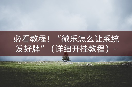 必看教程！“微乐怎么让系统发好牌”（详细开挂教程）-哔哩哔哩