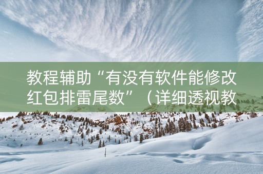 教程辅助“有没有软件能修改红包排雷尾数”（详细透视教程）-哔哩哔哩
