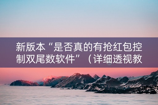 新版本“是否真的有抢红包控制双尾数软件”（详细透视教程）-哔哩哔哩