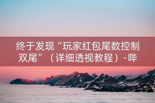 终于发现“玩家红包尾数控制双尾”（详细透视教程）-哔哩哔哩