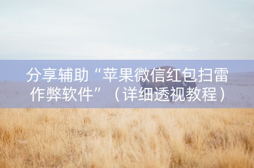 分享辅助“苹果微信红包扫雷作弊软件”（详细透视教程）-哔哩哔哩