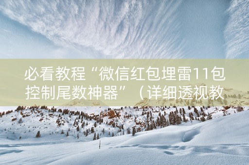 必看教程“微信红包埋雷11包控制尾数神器”（详细透视教程）-哔哩哔哩