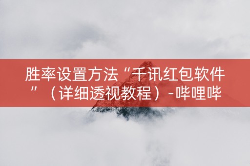 胜率设置方法“千讯红包软件”（详细透视教程）-哔哩哔哩
