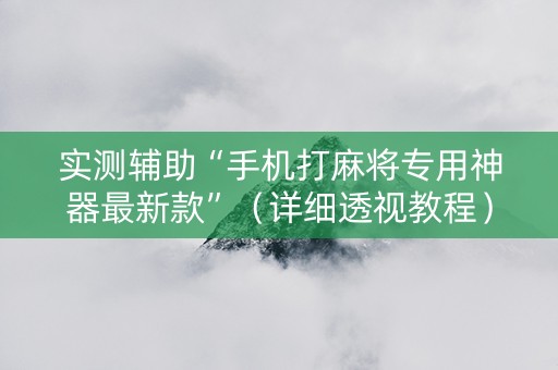 实测辅助“手机打麻将专用神器最新款”（详细透视教程）-哔哩哔哩